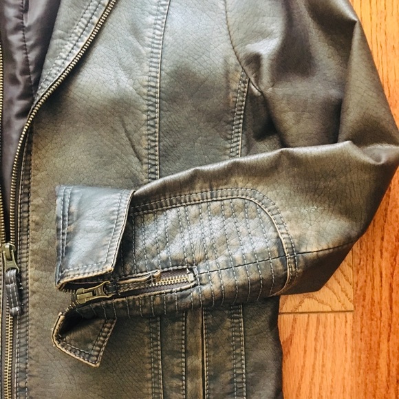 “Vegan” Leather Bomber Jacket - Picture 2 of 8